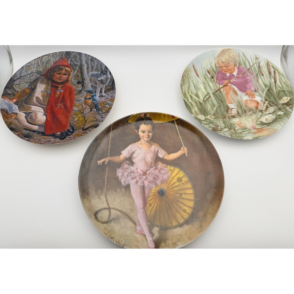 Vintage Collector Plate Lot Reco Knowles Rusty Money Gregory Perillo 3pc Set